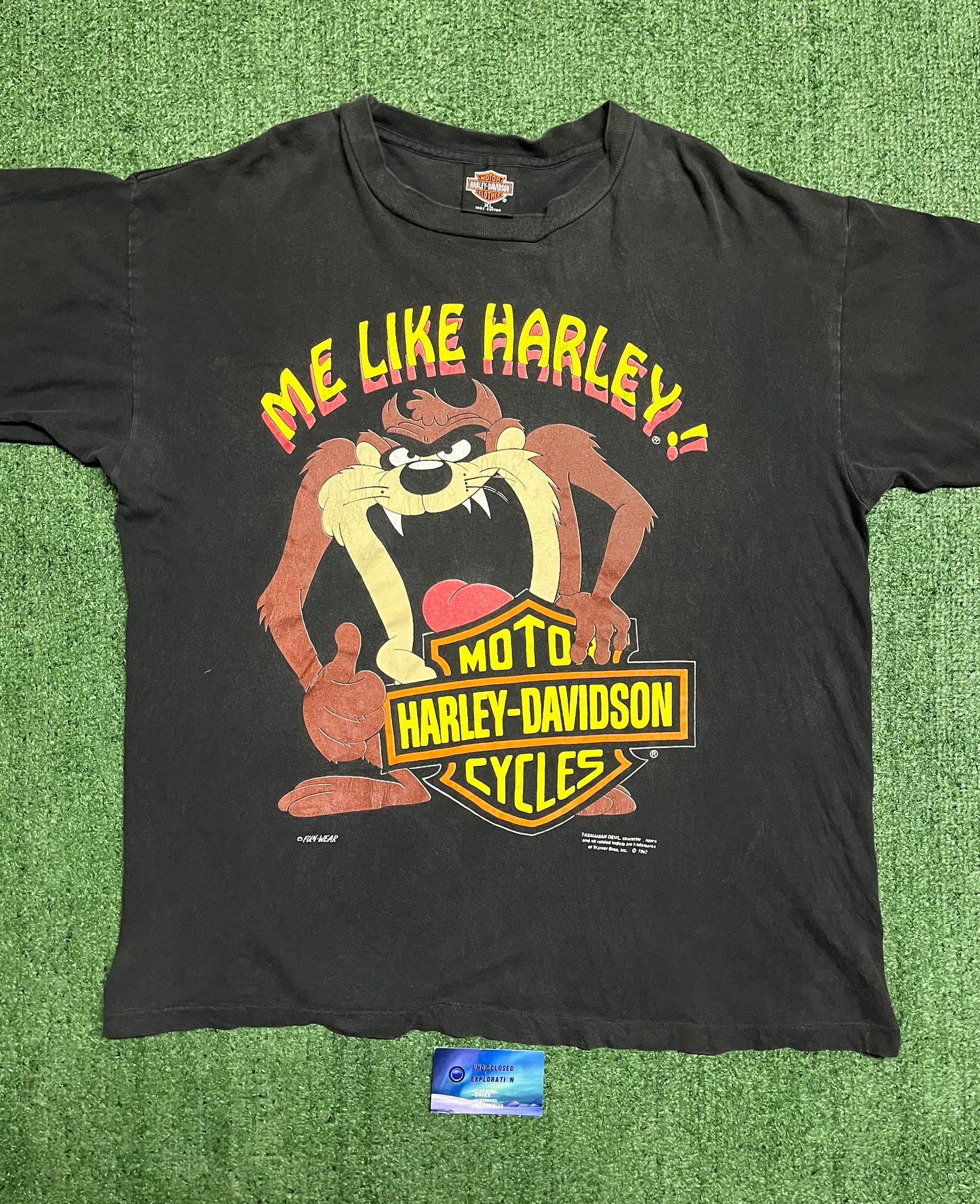 Vintage 1992 Harley Davidson me like harley Taz tee