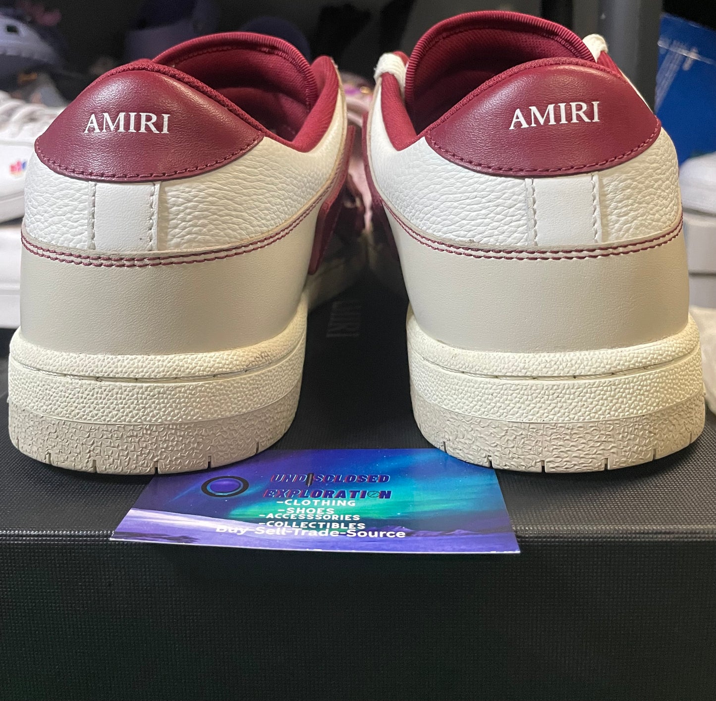 Amiri Skel Top Low cream deep red size 14men/15.5women(EU 47)