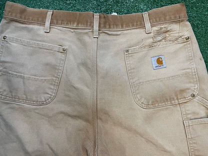 Carhartt beige distressed double knee pants