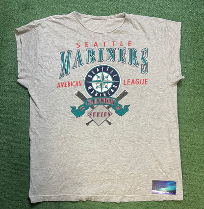 Vintage 1995 American League championship Seattle mariners cutoff tee