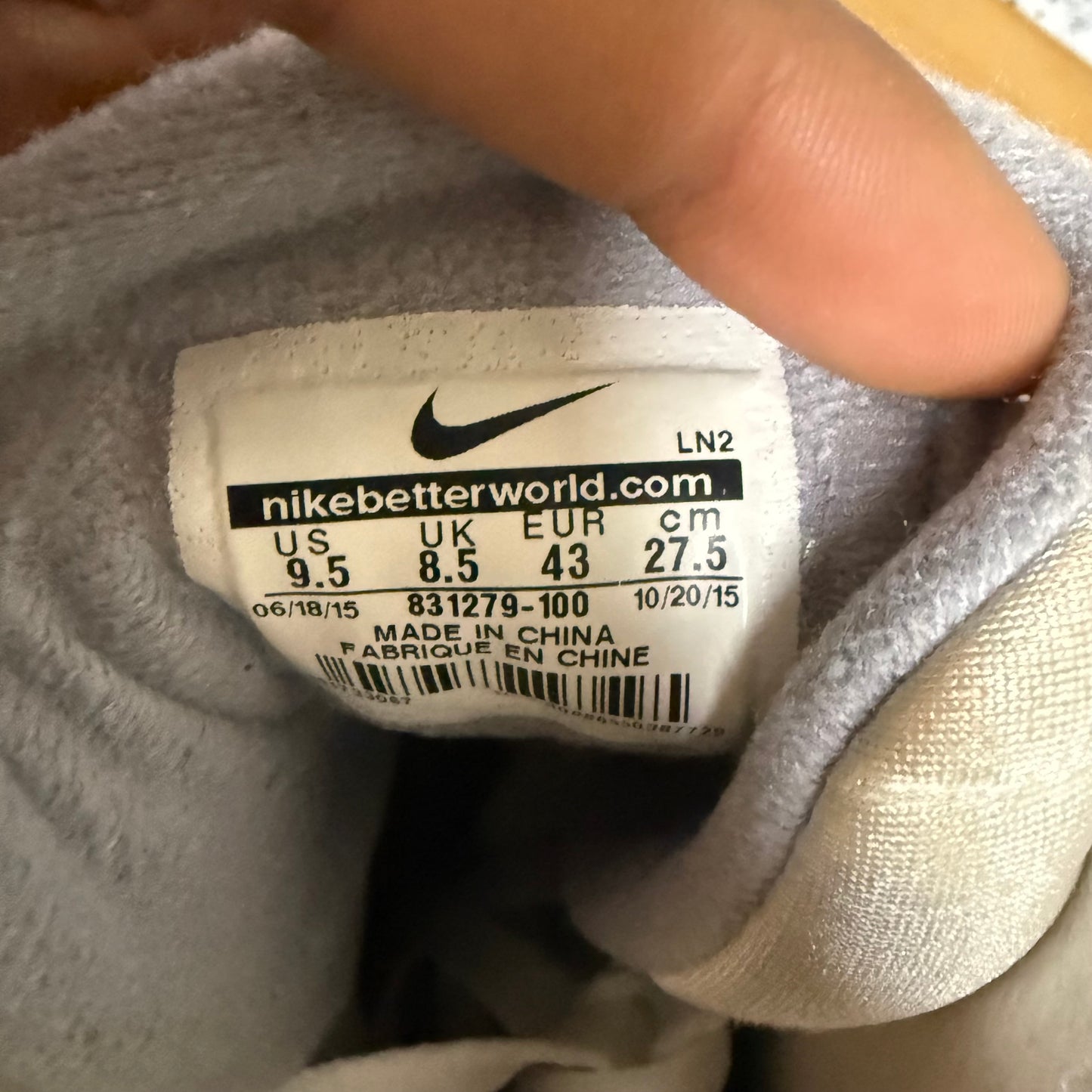 Nike Air Pressure David Robinson White Cement 9.5 Men/11 Women “Preowned”