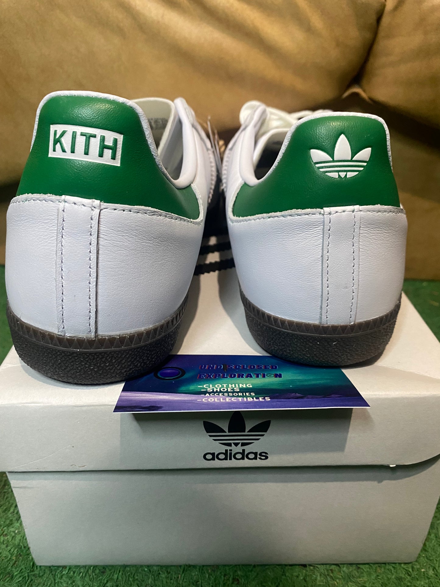 Adidas samba x kith classic white and green