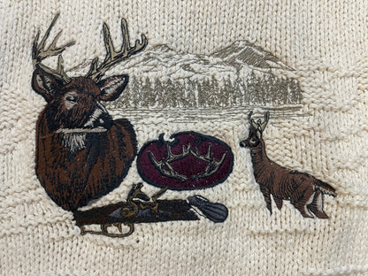 Vintage 1990s Deer knit embroidered crewneck