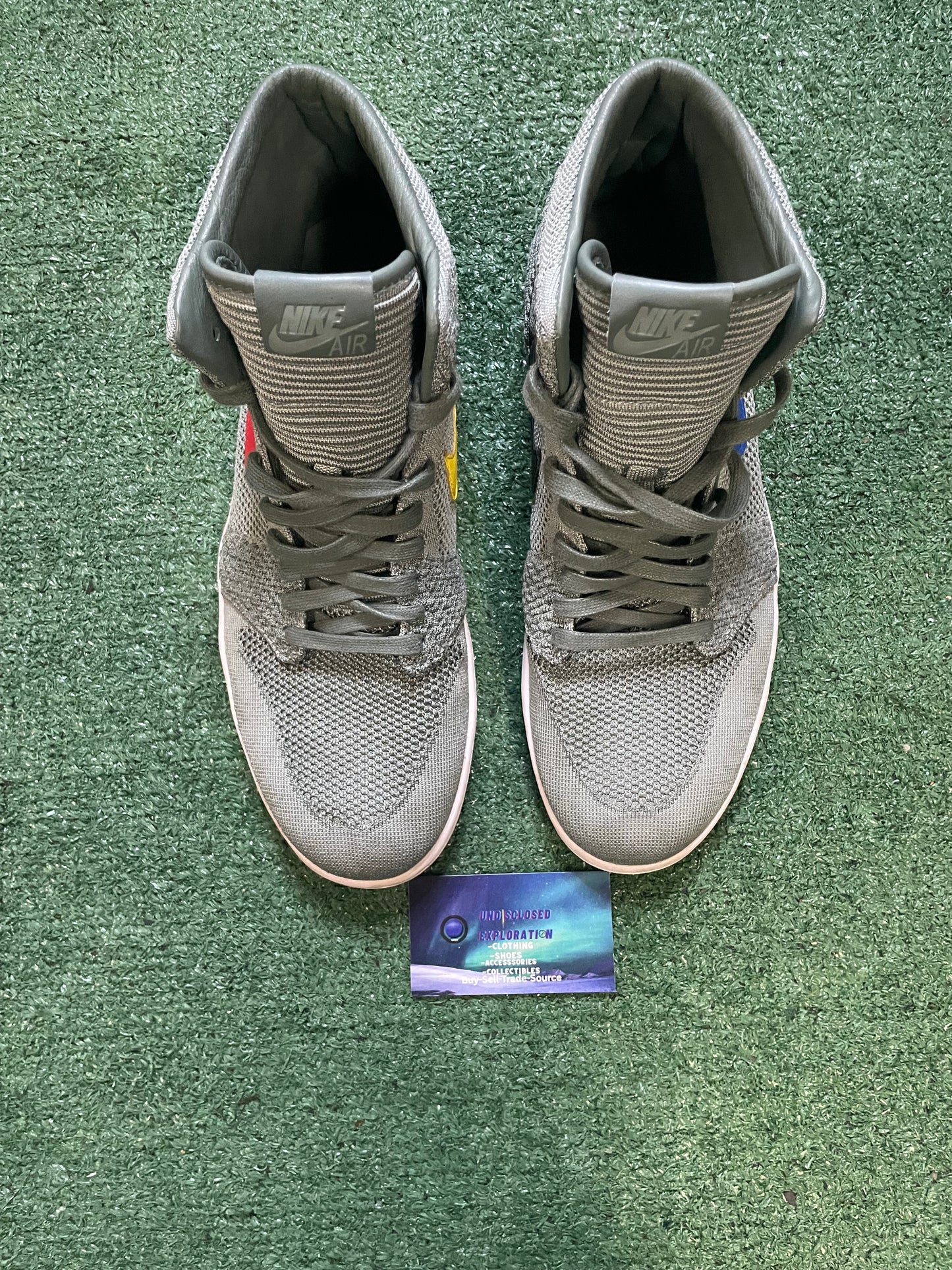 Air Jordan 1 high flyknit clay green size 11men/12.5women