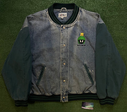 Vintage 1990s Marvin the Martian denim varsity jacket