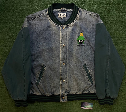 Vintage 1990s Marvin the Martian denim varsity jacket