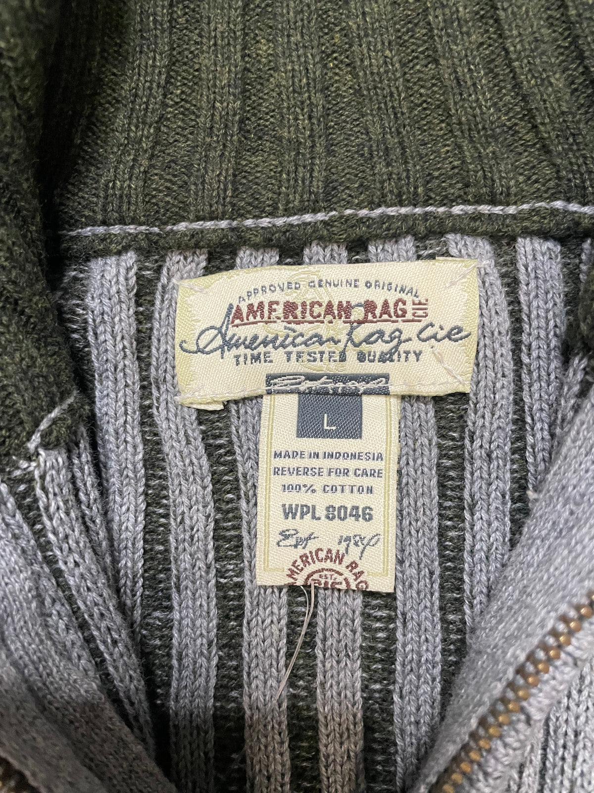 American Rags grey quarter zip