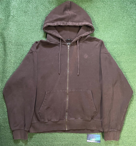 Ninth Hall brown zip up hoodie