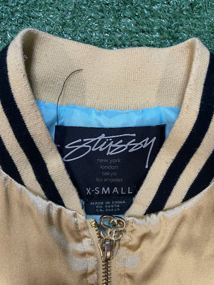 Vintage 2000s Stussy gold bomber jacket