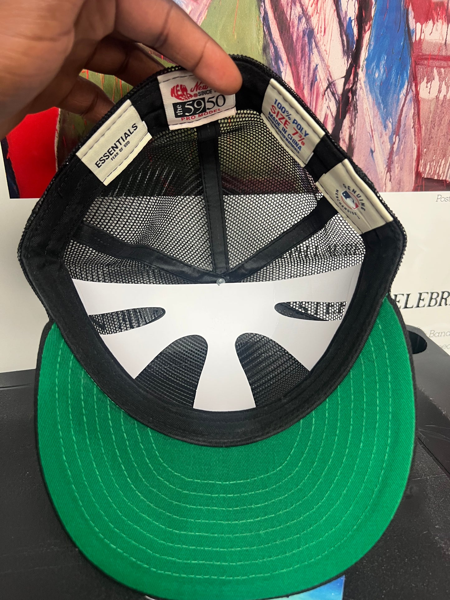 Fear of god essentials X new Era black mesh fitted hat
