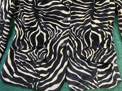 Etcetera brown velvet zebra-print blazer