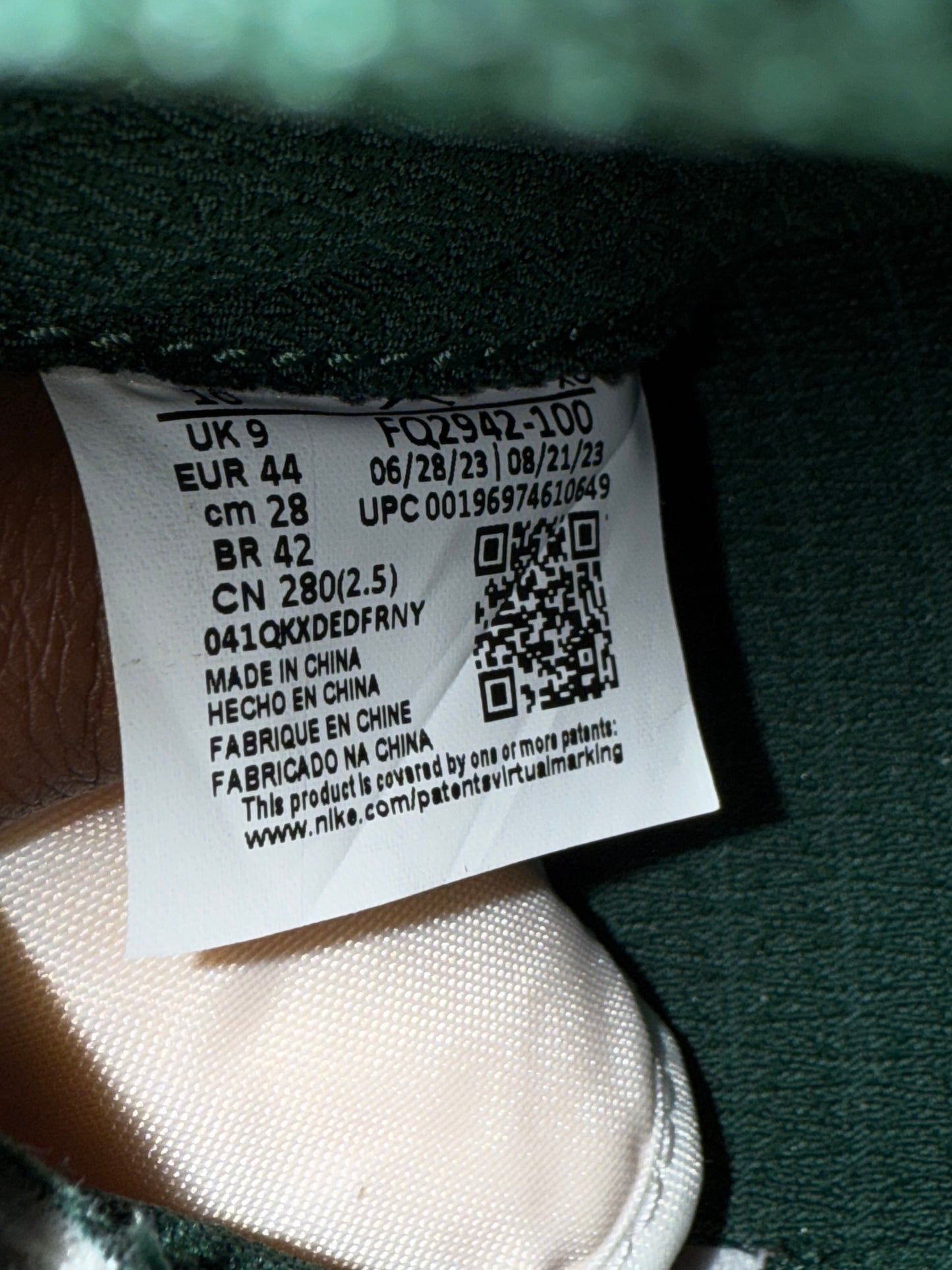 Jordan Air Ship A Ma Maniere Green Stone 10 Men/11.5 Women “Preowned”