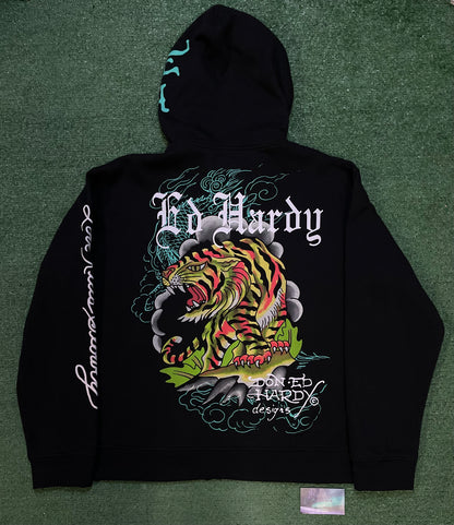 Ed Hardy all over print tiger hoodie