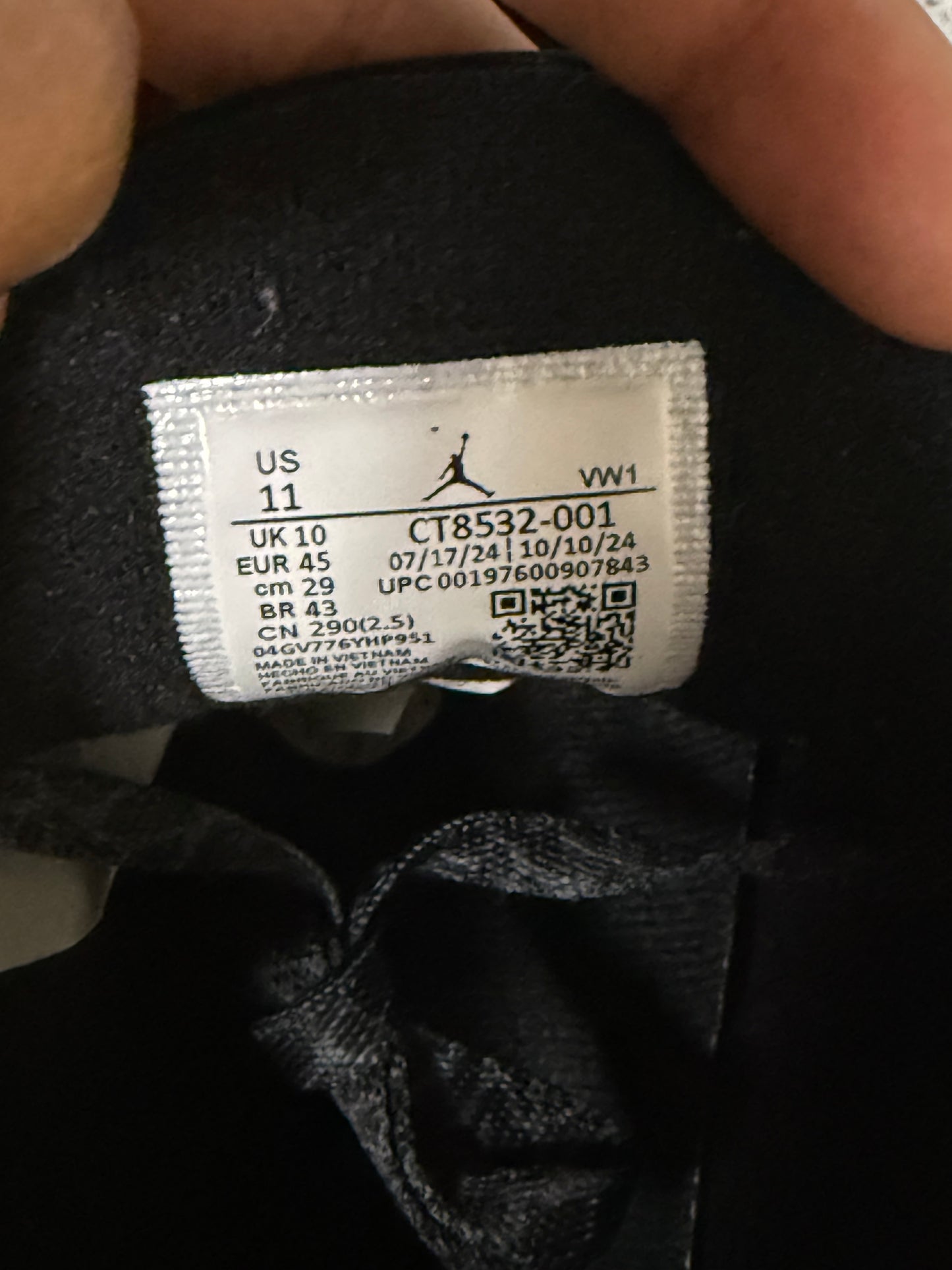 Jordan 3 Black Cat 11 Men/12.5 Women “Preowned”