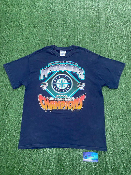 Vintage Seattle mariners 2001 west division champions tee