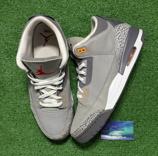 Jordan 3 Cool Grey 13 Men/14.5 Women “Preowned”