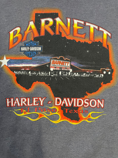 Vintage 1990s Harley Davidson embroidered grey El Paso Texas flame crewneck