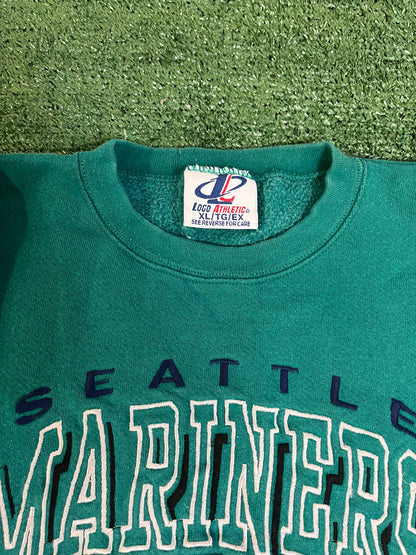 Vintage 1990s seattle mariners embroidered crewneck