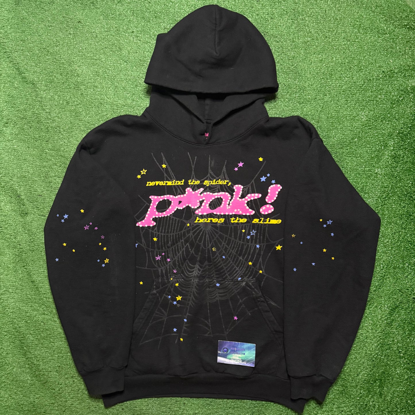 Sp5der P*nk Hoodie Black