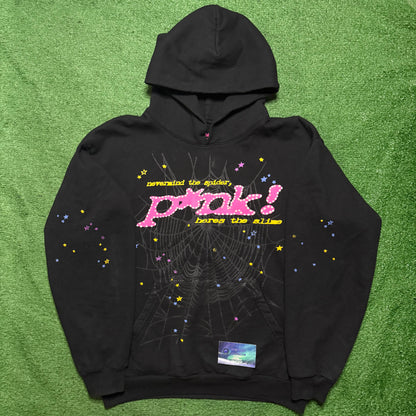 Sp5der P*nk Hoodie Black