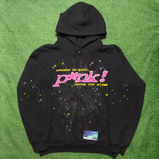 Sp5der P*nk Hoodie Black