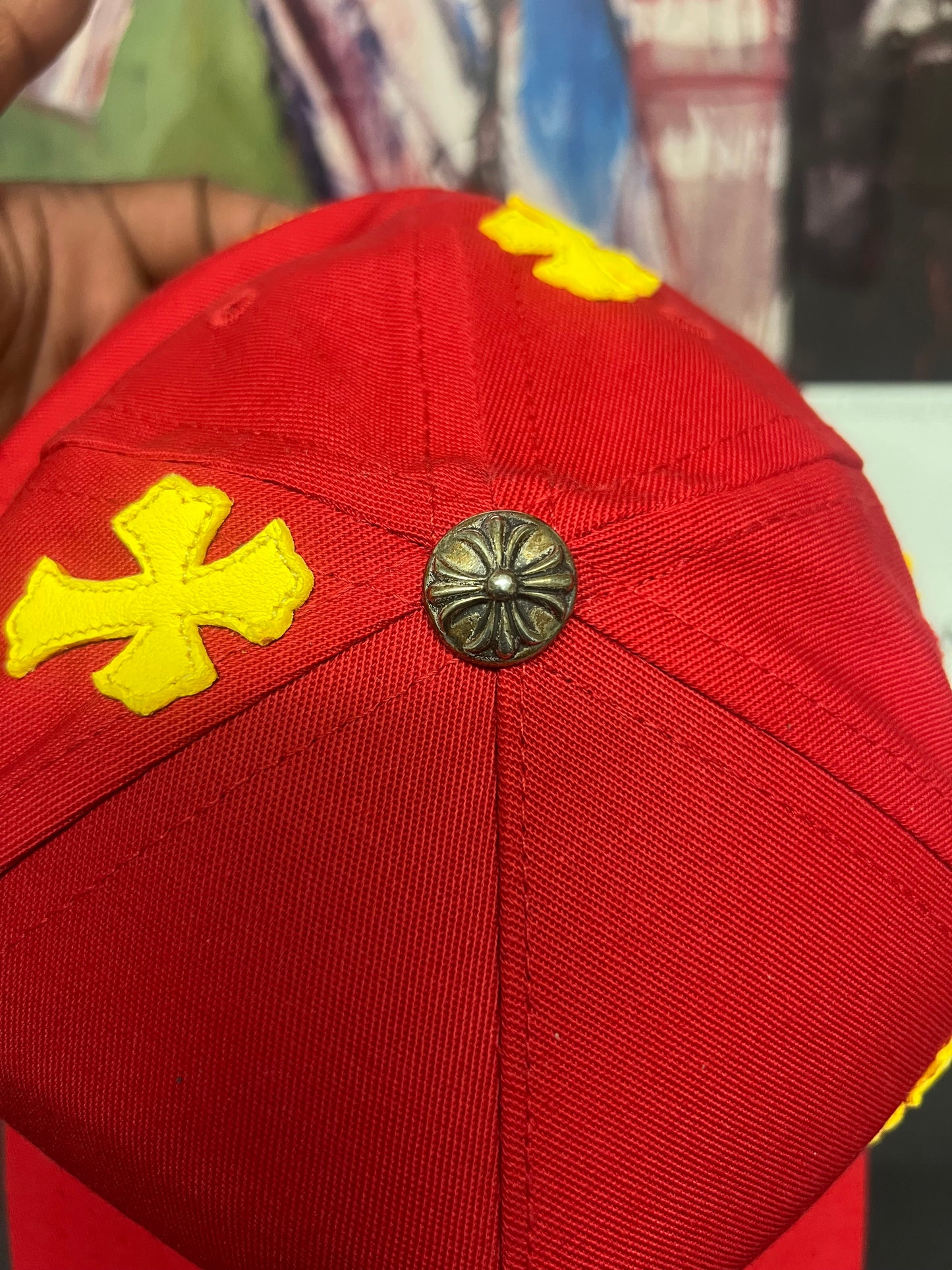 Chrome Hearts CH Cross Patch Red/Yellow hat