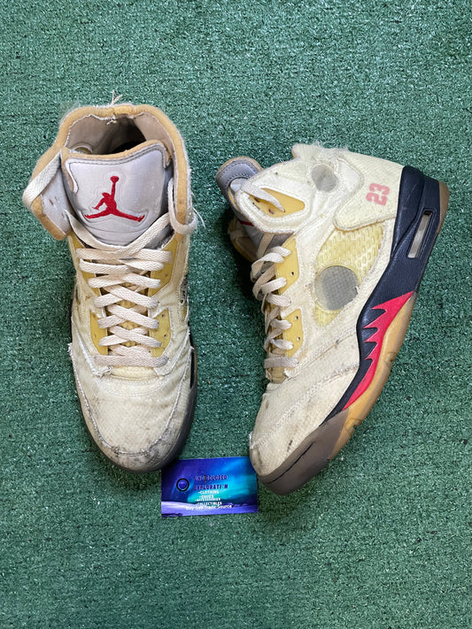 Air Jordan 5 X off white sail size 12men/13.5women