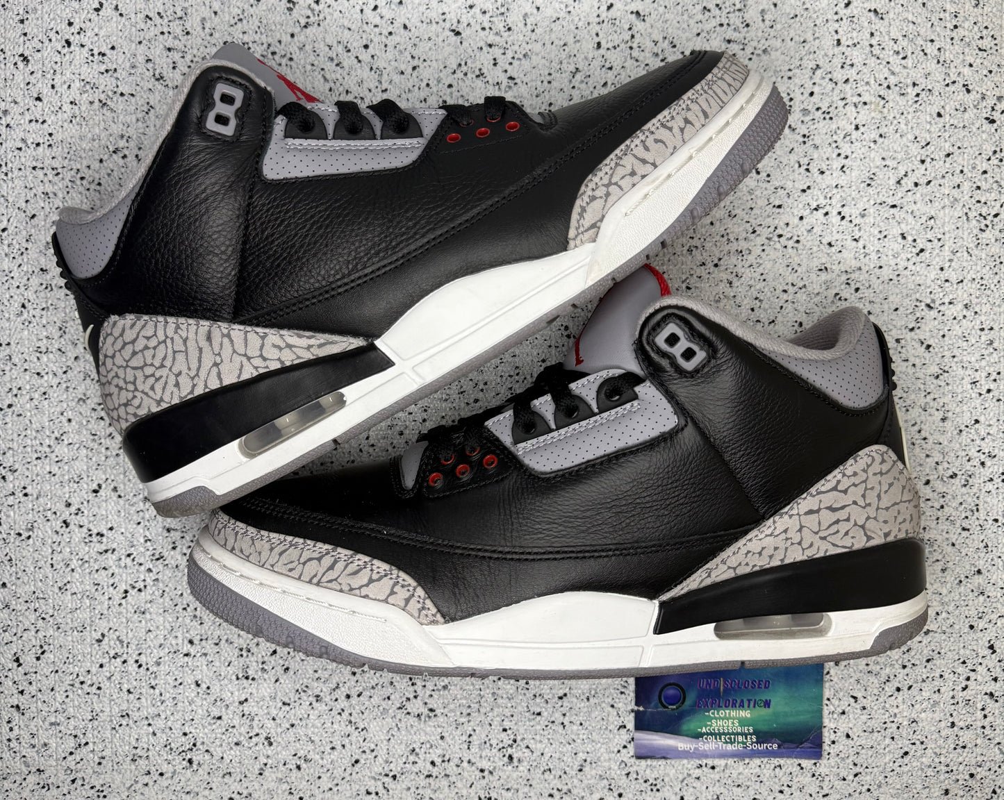 Jordan 3 Black Cement 11 Men/12.5 Women “Preowned”