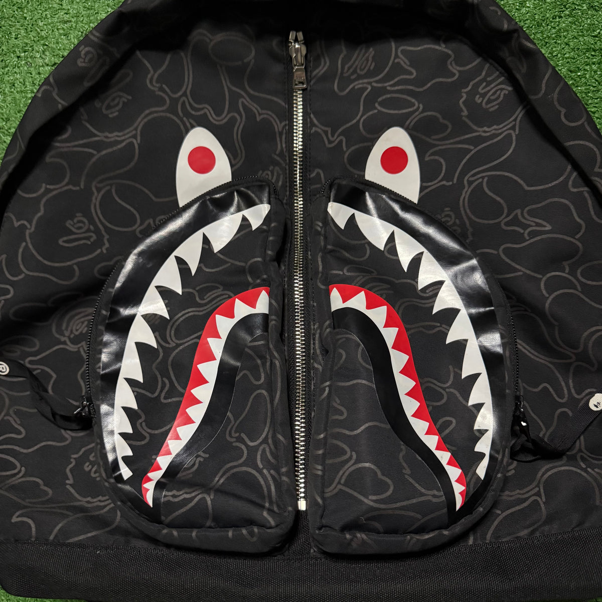 Bape Neon Camo Shark Day Backpack