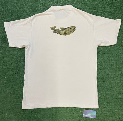 Vintage 1980s Stussy don’t take the bait fishing tee