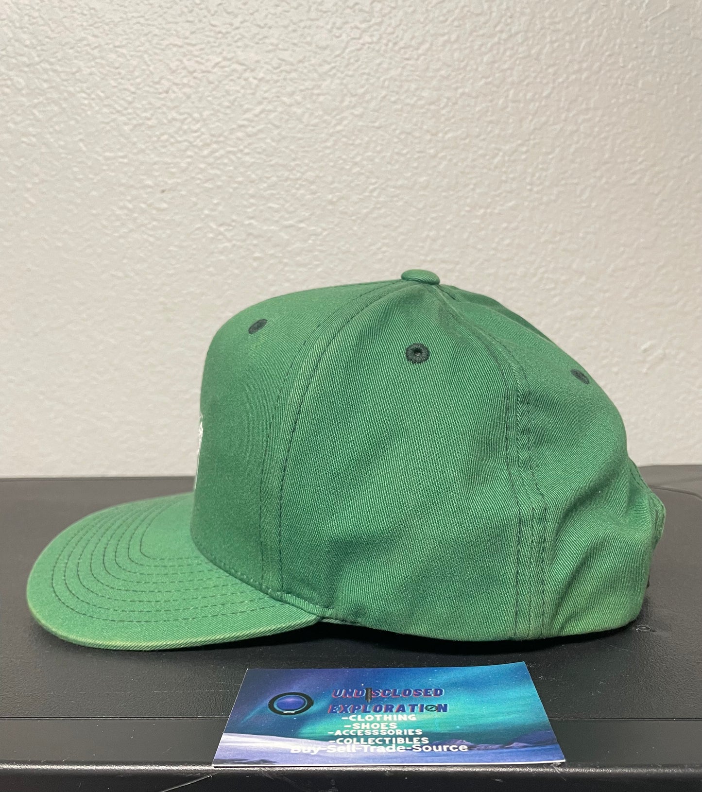 Stussy green and white embroidered hat