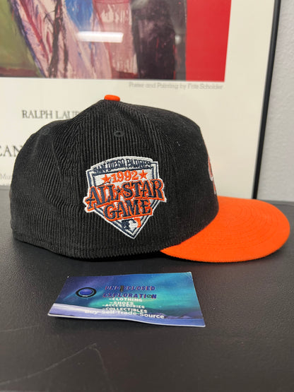 San Diego padres all star game 1992 patch corduroy fitted hat
