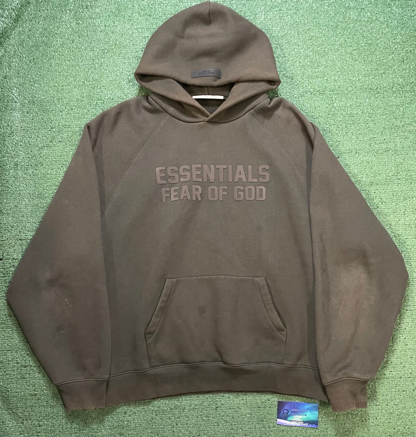 Fear Of God Essentials brown hoodie