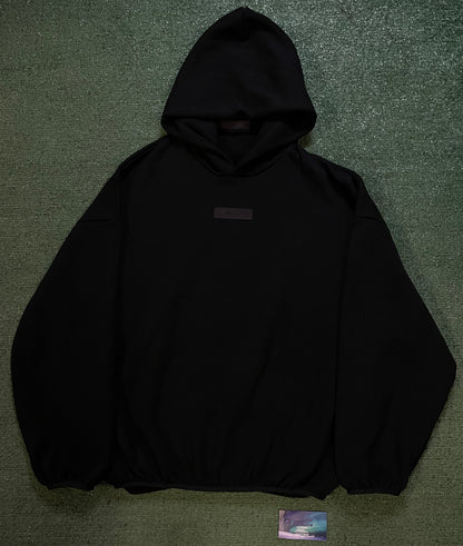 Fear of god Essentials jet black hoodie