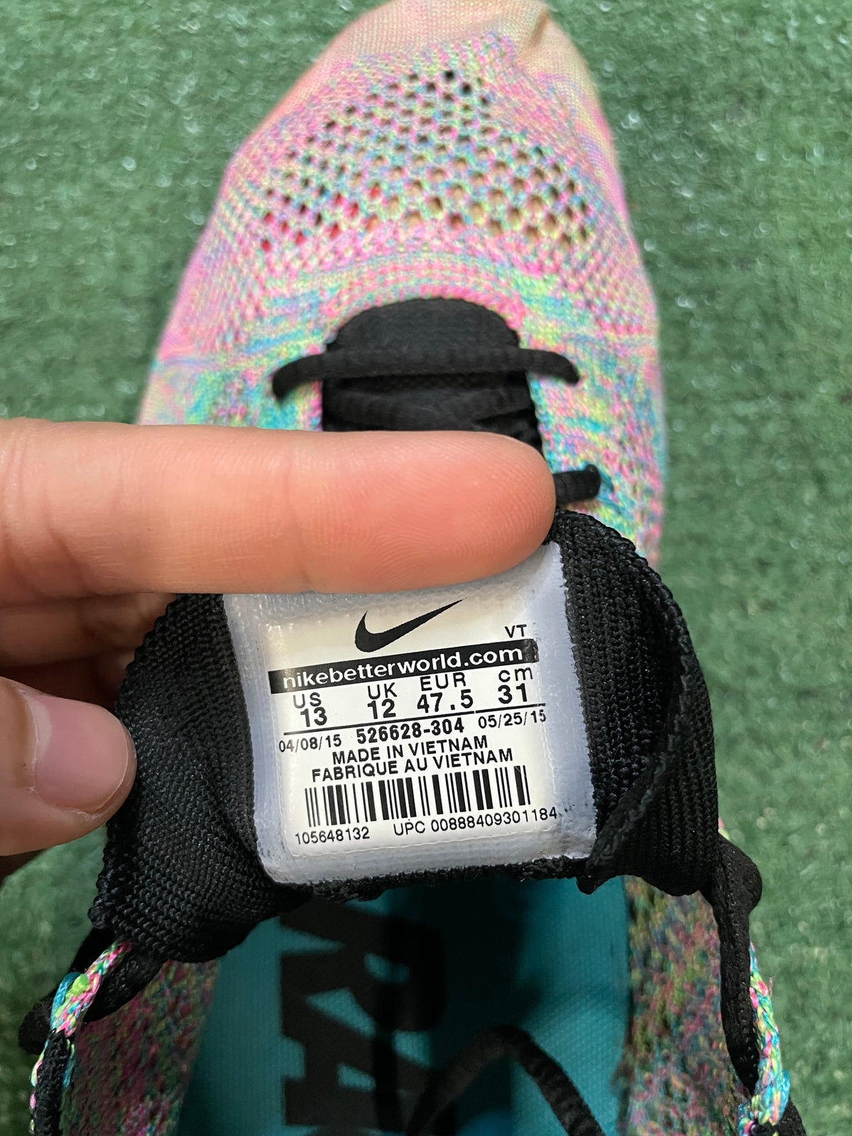 Nike Flyknit Racer multicolor black size 13men/14.5women