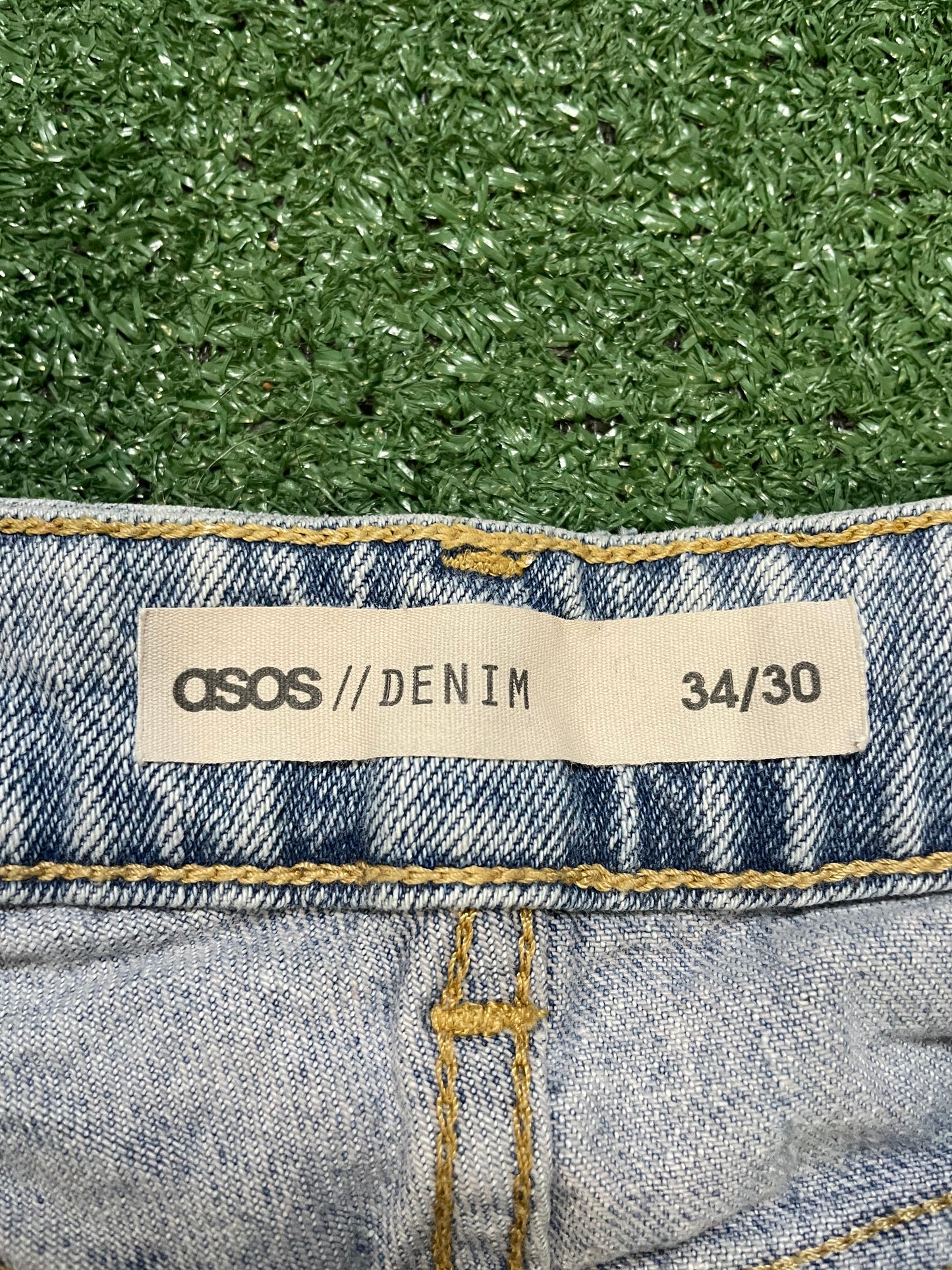 asos light wash Jean shorts