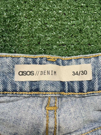 asos light wash Jean shorts