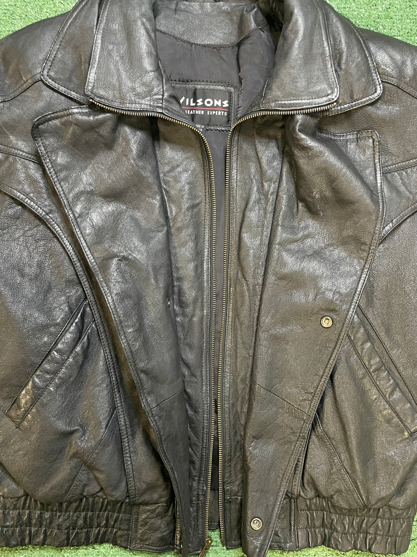 Vintage Wilson black leather jacket
