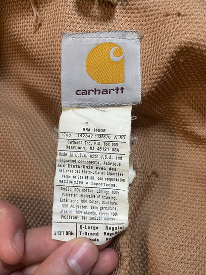 Vintage 2000s Carhartt tan hooded jacket