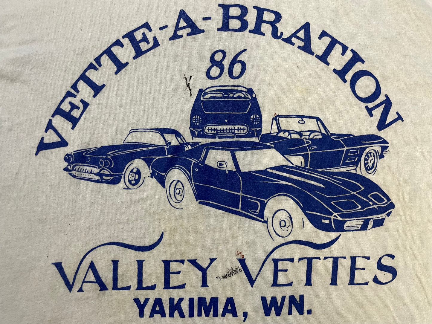 Vintage 1980s Vette-A-Bration ringer distressed tee