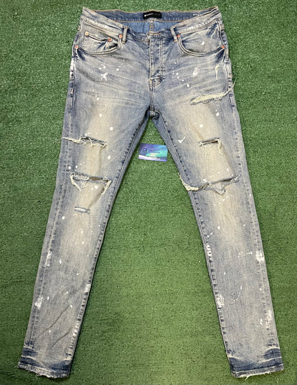 Purple Brand ripped splatter jeans