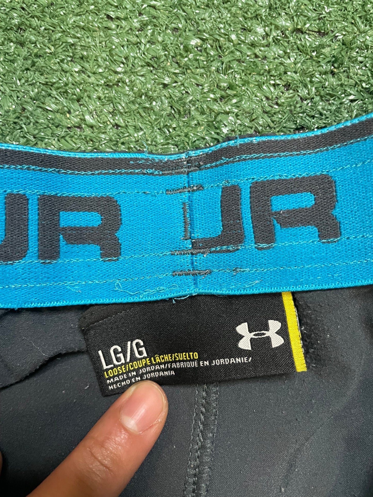 Under Armour qualifier grey and blue shorts