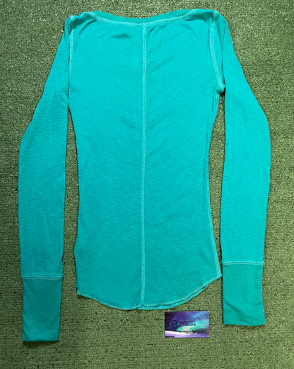 Aeropostale teal ribbed henley top