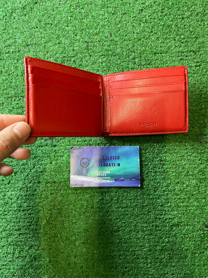 COACH  black and red signature wallet