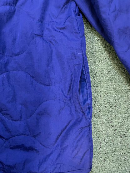 Nike swoosh quilted blue jacket