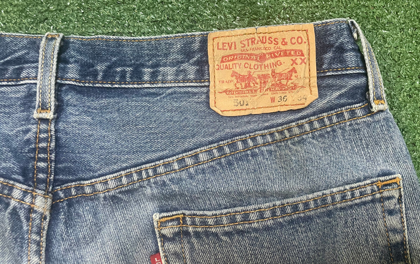 Vintage Levi 501 light wash faded jeans