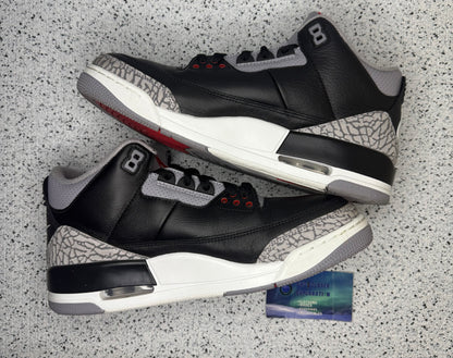 Jordan 3 Black Cement 10 Men/11.5 Women “Preowned”