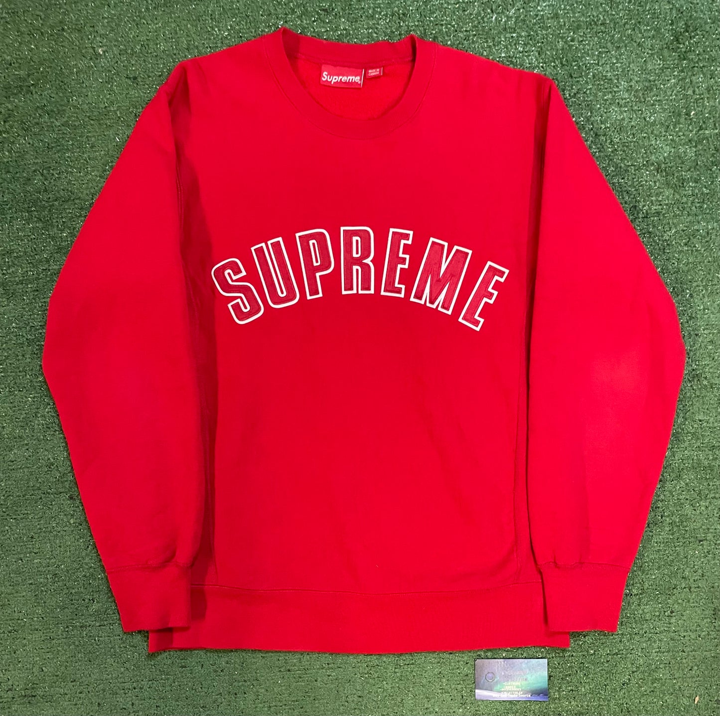 Supreme arc logo red crewneck