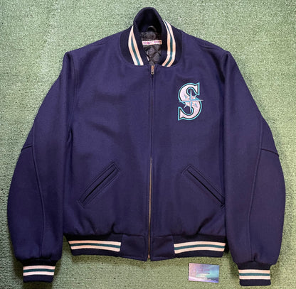 Vintage 1990s Seattle Mariners suede varsity jacket