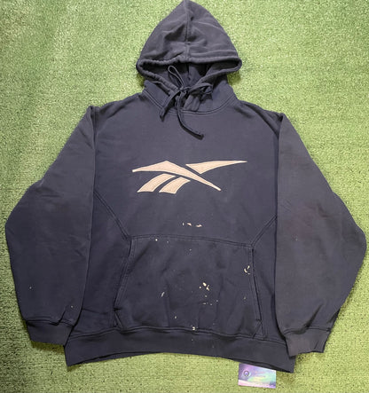 Vintage Reebok navy paint splatter hoodie